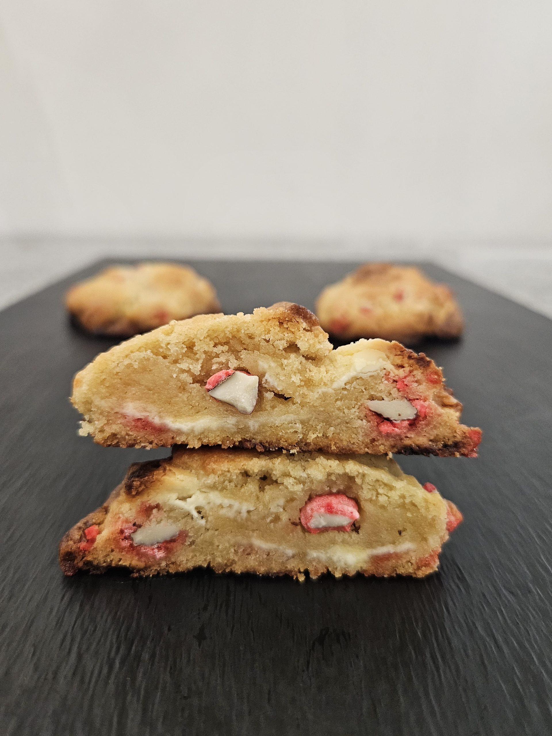 Cookie Pralines roses - chocolat blanc