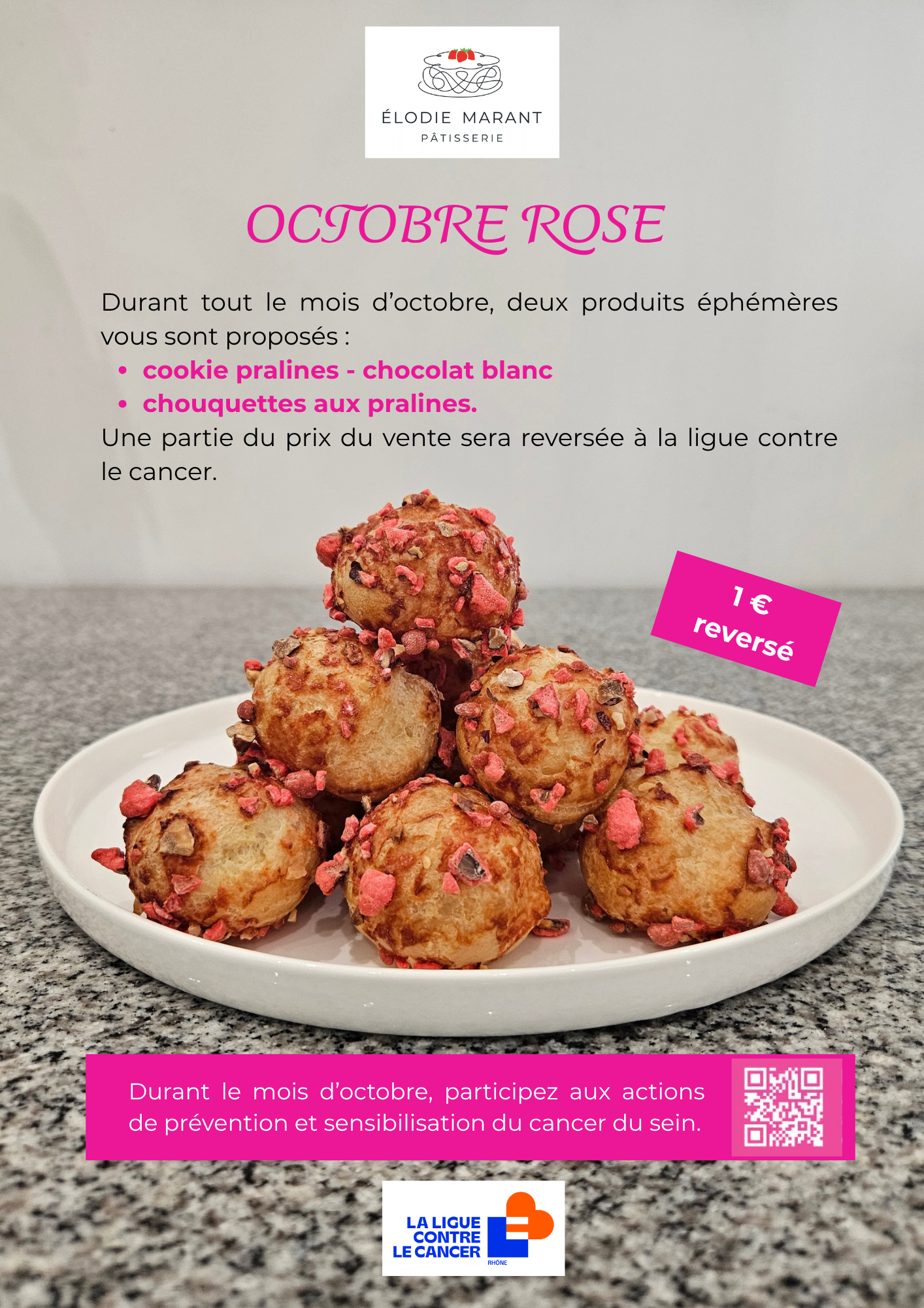 Chouquettes pralines roses